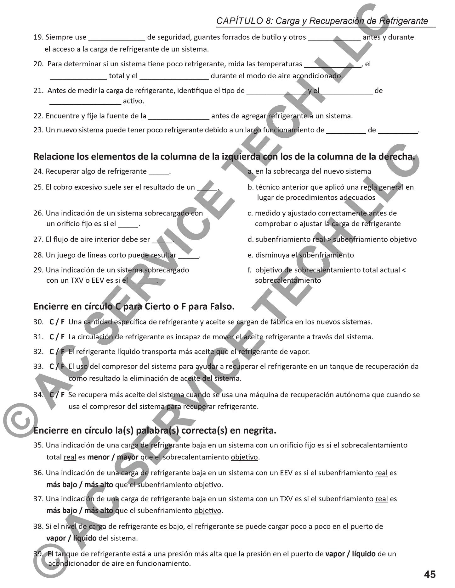 2ª Ed Cuaderno de Ejercicios Procedimientos de Carga y Servicio de Refrigerante para Aire Acondicionado